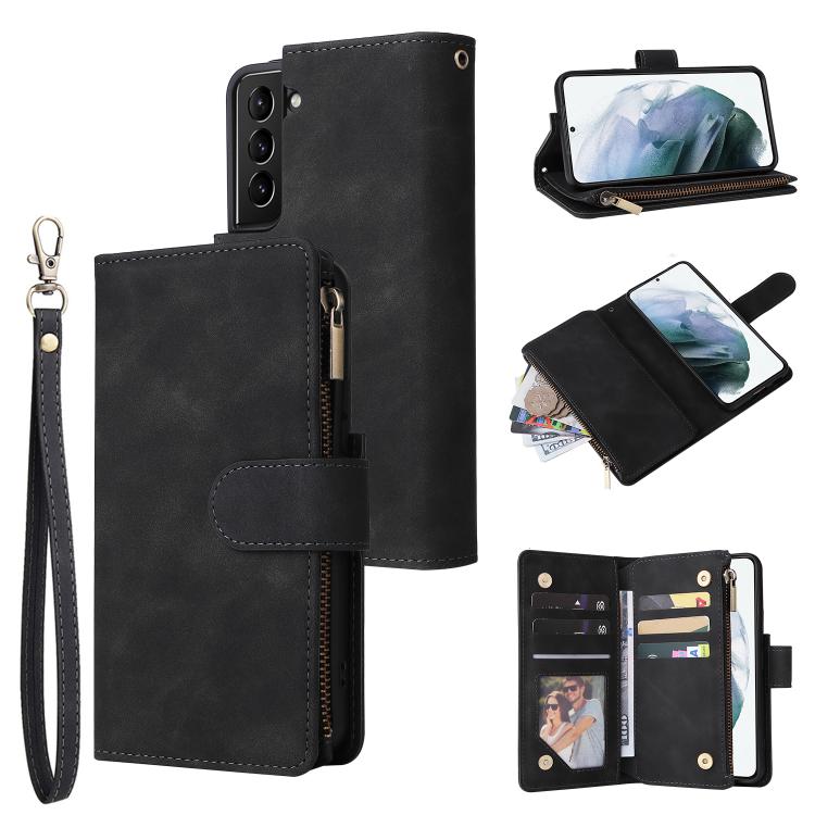 Portafoglio multifunzionale con cerniera smerigliata in pelle per telefono, For Galaxy S25 Ultra 5G, For Galaxy S24 FE 5G, For Galaxy S23 FE 5G, For Galaxy S22+ 5G