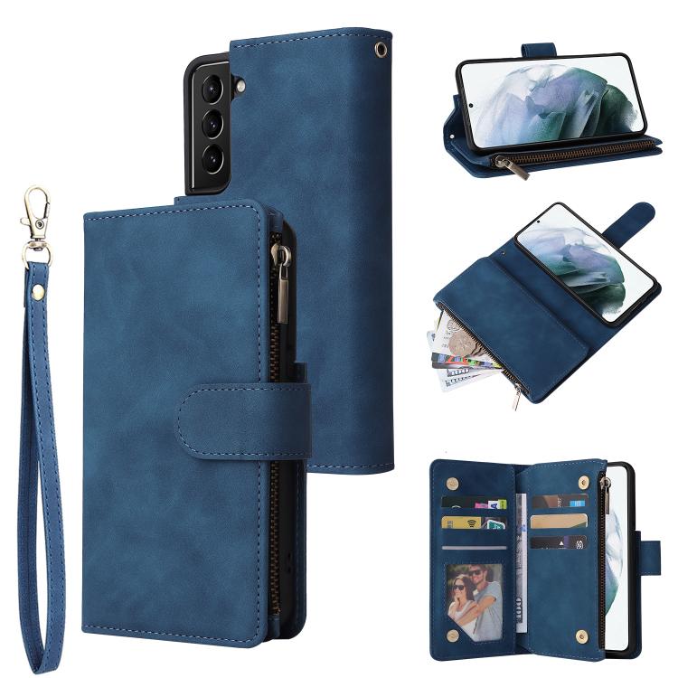 Portafoglio multifunzionale con cerniera smerigliata in pelle per telefono, For Galaxy S25 Ultra 5G, For Galaxy S24 FE 5G, For Galaxy S23 FE 5G, For Galaxy S22+ 5G