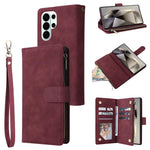 Portafoglio multifunzionale con cerniera smerigliata in pelle per telefono, For Galaxy S26 FE 5G, For Galaxy S26+ 5G, For Galaxy S26 Ultra 5G, For Galaxy S26 5G