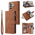 Portafoglio multifunzionale con cerniera smerigliata in pelle per telefono, For Galaxy S26 FE 5G, For Galaxy S26+ 5G, For Galaxy S26 Ultra 5G, For Galaxy S26 5G