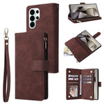 Portafoglio multifunzionale con cerniera smerigliata in pelle per telefono, For Galaxy S26 FE 5G, For Galaxy S26+ 5G, For Galaxy S26 Ultra 5G, For Galaxy S26 5G