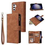 Portafoglio multifunzionale con cerniera smerigliata in pelle per telefono, For Galaxy S26 FE 5G, For Galaxy S26+ 5G, For Galaxy S26 Ultra 5G, For Galaxy S26 5G
