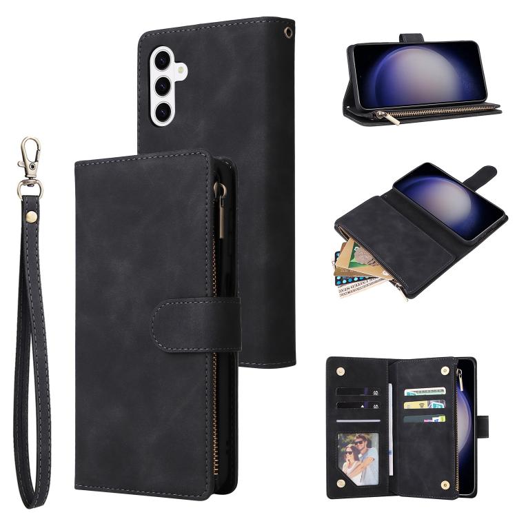 Portafoglio multifunzionale con cerniera smerigliata in pelle per telefono, For Galaxy S26 FE 5G, For Galaxy S26+ 5G, For Galaxy S26 Ultra 5G, For Galaxy S26 5G