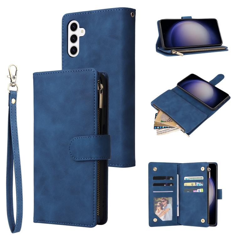 Portafoglio multifunzionale con cerniera smerigliata in pelle per telefono, For Galaxy S26 FE 5G, For Galaxy S26+ 5G, For Galaxy S26 Ultra 5G, For Galaxy S26 5G