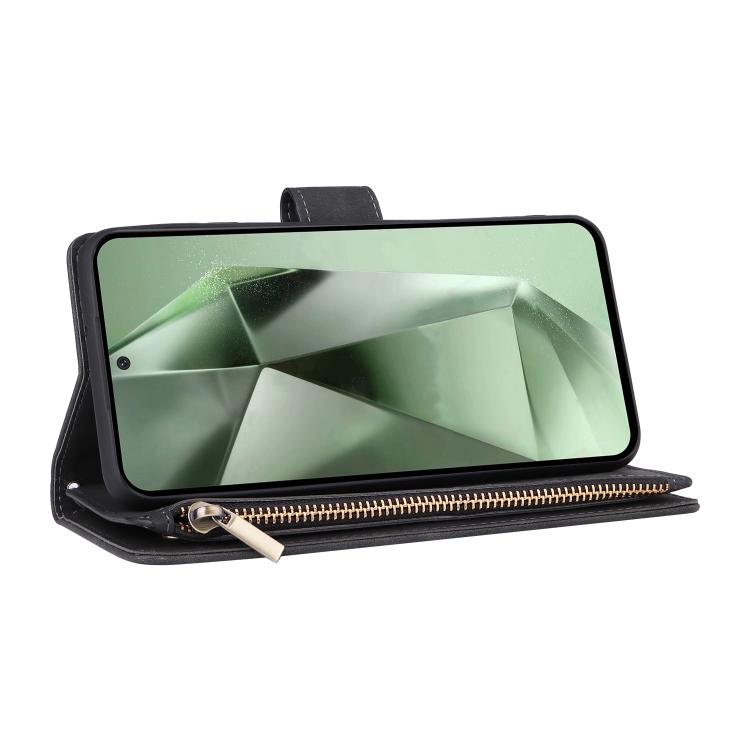 Portafoglio multifunzionale con cerniera smerigliata in pelle per telefono, For Galaxy S26 FE 5G, For Galaxy S26+ 5G, For Galaxy S26 Ultra 5G, For Galaxy S26 5G