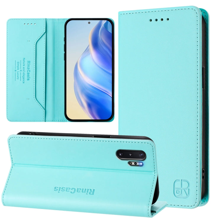 RC01 Custodia per telefono in pelle RFID con ventosa magnetica a doppia piega, For Samsung Galaxy Note10, For Samsung Galaxy Note10+
