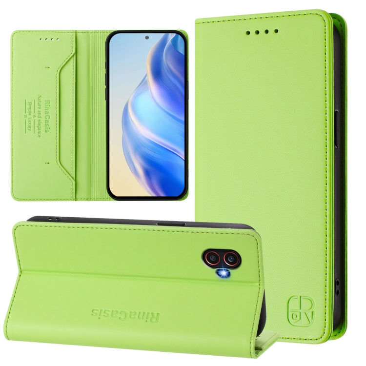 RC01 Custodia per telefono in pelle RFID con ventosa magnetica a doppia piega, For Samsung Galaxy XCover7 Pro, For Samsung Galaxy XCover7 5G Global, For Samsung Galaxy XCover 6 Pro
