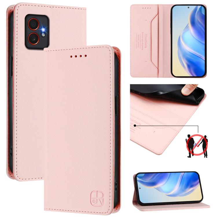 RC01 Custodia per telefono in pelle RFID con ventosa magnetica a doppia piega, For Samsung Galaxy XCover7 Pro, For Samsung Galaxy XCover7 5G Global, For Samsung Galaxy XCover 6 Pro