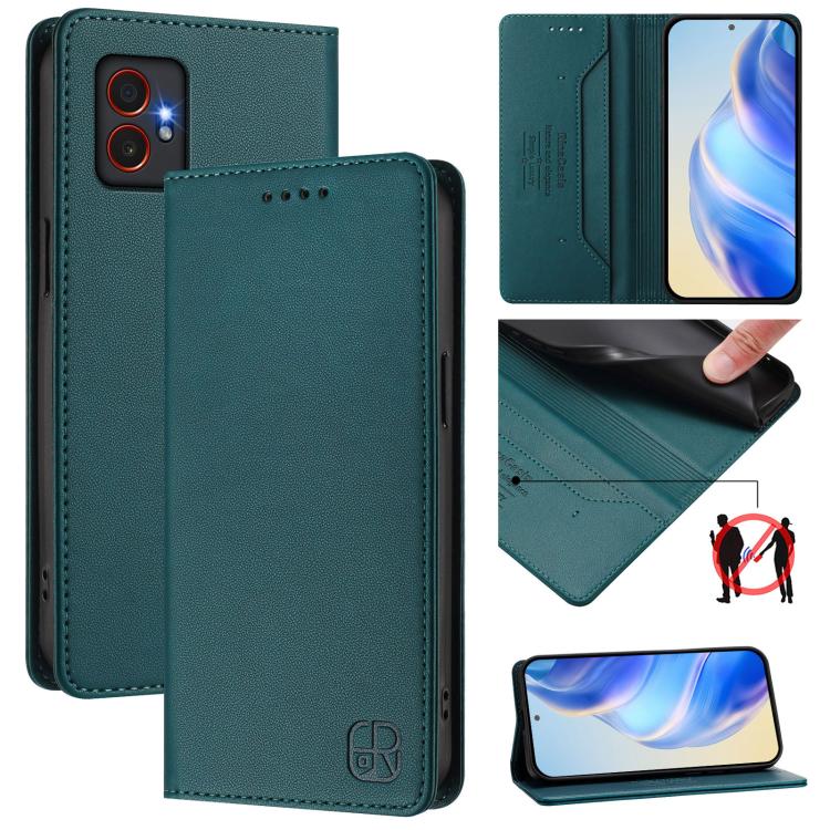 RC01 Custodia per telefono in pelle RFID con ventosa magnetica a doppia piega, For Samsung Galaxy XCover7 Pro, For Samsung Galaxy XCover7 5G Global, For Samsung Galaxy XCover 6 Pro