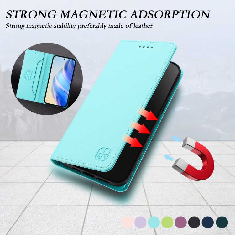RC01 Custodia per telefono in pelle RFID con ventosa magnetica a doppia piega, For Samsung Galaxy M33 5G Global, For Samsung Galaxy M52 5G, For Samsung Galaxy M32 4G Global / M22