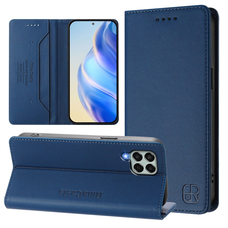 RC01 Custodia per telefono in pelle RFID con ventosa magnetica a doppia piega, For Samsung Galaxy M33 5G Global, For Samsung Galaxy M52 5G, For Samsung Galaxy M32 4G Global / M22