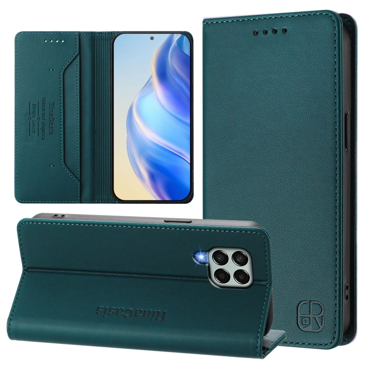 RC01 Custodia per telefono in pelle RFID con ventosa magnetica a doppia piega, For Samsung Galaxy M33 5G Global, For Samsung Galaxy M52 5G, For Samsung Galaxy M32 4G Global / M22