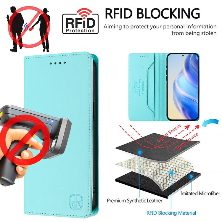 RC01 Custodia per telefono in pelle RFID con ventosa magnetica a doppia piega, For Samsung Galaxy M16 / F16 5G Global, For Samsung Galaxy M06 5G / F06 5G, For Samsung Galaxy M35 5G