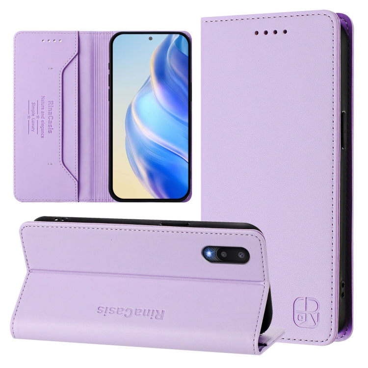 RC01 Custodia per telefono in pelle RFID con ventosa magnetica a doppia piega, For Samsung Galaxy A32 4G, For Samsung Galaxy A02 / M02, For Samsung Galaxy A72 4G / 5G