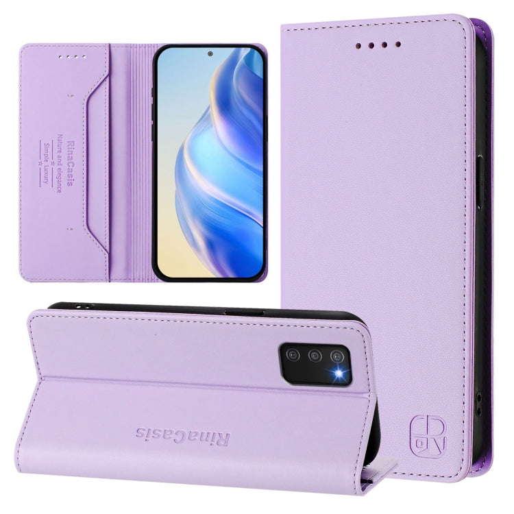 RC01 Custodia per telefono in pelle RFID con ventosa magnetica a doppia piega, For Samsung Galaxy A52 4G / 5G, For Samsung Galaxy A03s 164mm, For Samsung Galaxy A03s 166mm