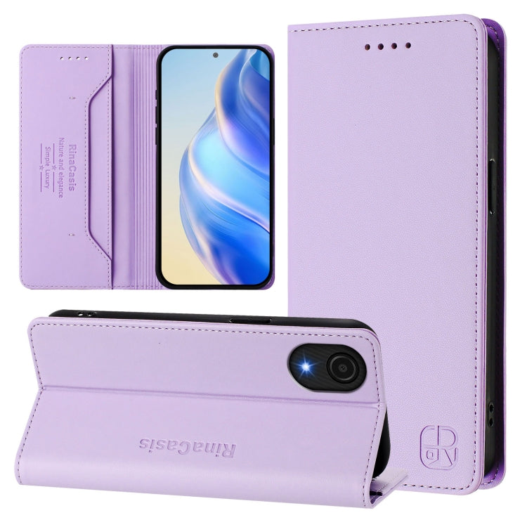 RC01 Custodia per telefono in pelle RFID con ventosa magnetica a doppia piega, For Samsung Galaxy A24 4G Global, For Samsung Galaxy A23 4G / 5G, For Samsung Galaxy A04 Core