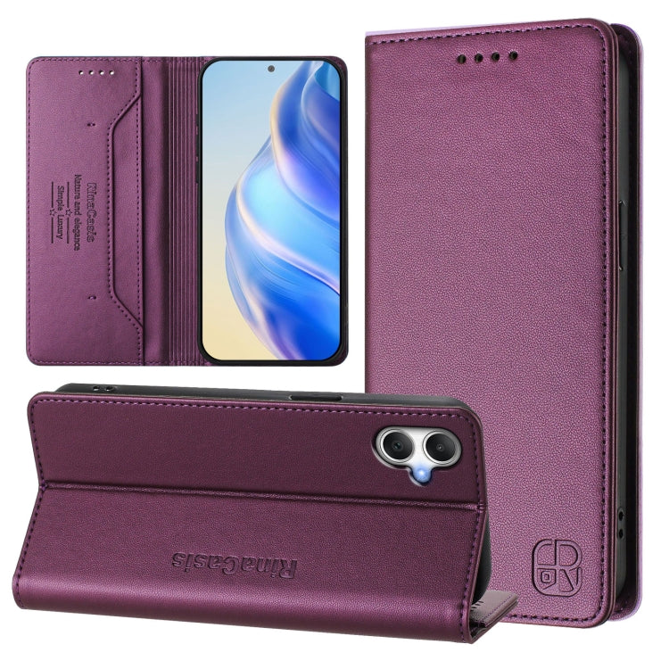 RC01 Custodia per telefono in pelle RFID con ventosa magnetica a doppia piega, For Samsung Galaxy A05 4G Global, For Samsung Galaxy A05s 4G Global, For Samsung Galaxy A25 5G Global