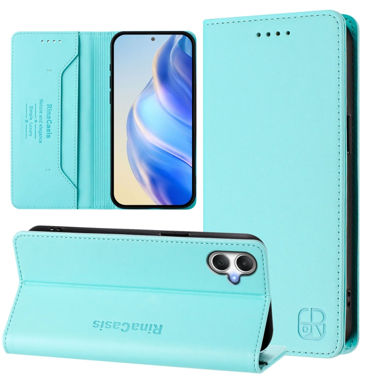 RC01 Custodia per telefono in pelle RFID con ventosa magnetica a doppia piega, For Galaxy A27 5G, For Samsung Galaxy A06 4G / 5G, For Samsung Galaxy A56 5G