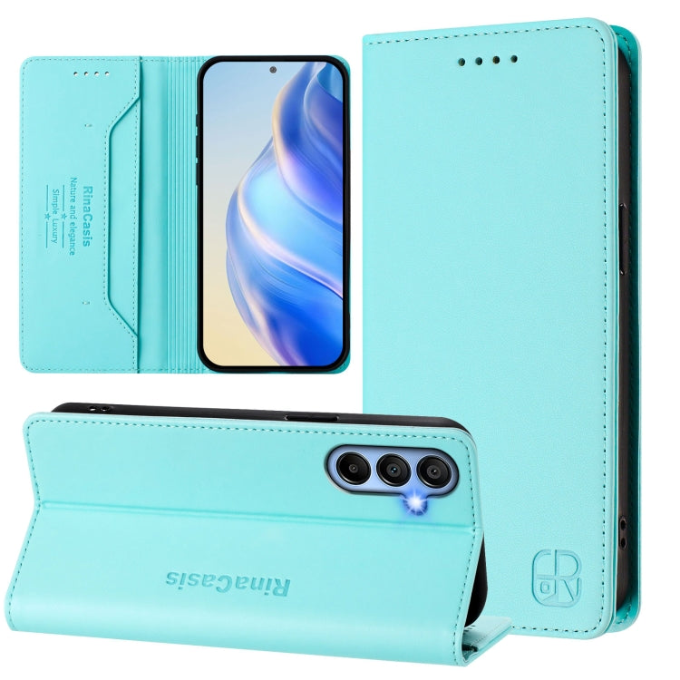 RC01 Custodia per telefono in pelle RFID con ventosa magnetica a doppia piega, For Samsung Galaxy A15 5G / 4G, For Samsung Galaxy A55 5G Global, For Samsung Galaxy A35 5G