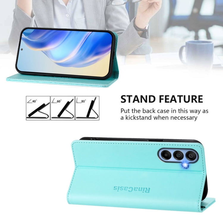 RC01 Custodia per telefono in pelle RFID con ventosa magnetica a doppia piega, For Samsung Galaxy A15 5G / 4G, For Samsung Galaxy A55 5G Global, For Samsung Galaxy A35 5G