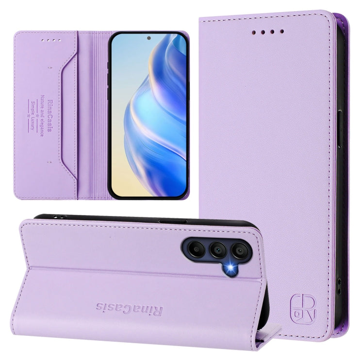 RC01 Custodia per telefono in pelle RFID con ventosa magnetica a doppia piega, For Samsung Galaxy A26 5G, For Samsung Galaxy A36 5G, For Samsung Galaxy A16 5G