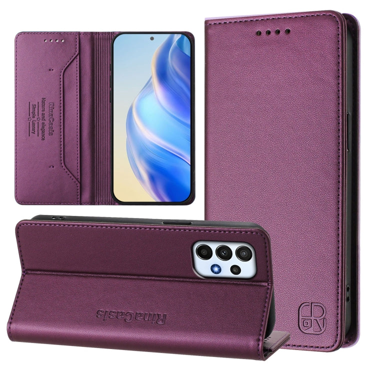 RC01 Custodia per telefono in pelle RFID con ventosa magnetica a doppia piega, For Samsung Galaxy A24 4G Global, For Samsung Galaxy A23 4G / 5G, For Samsung Galaxy A04 Core