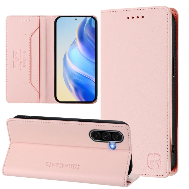 RC01 Custodia per telefono in pelle RFID con ventosa magnetica a doppia piega, For Galaxy A27 5G, For Samsung Galaxy A06 4G / 5G, For Samsung Galaxy A56 5G