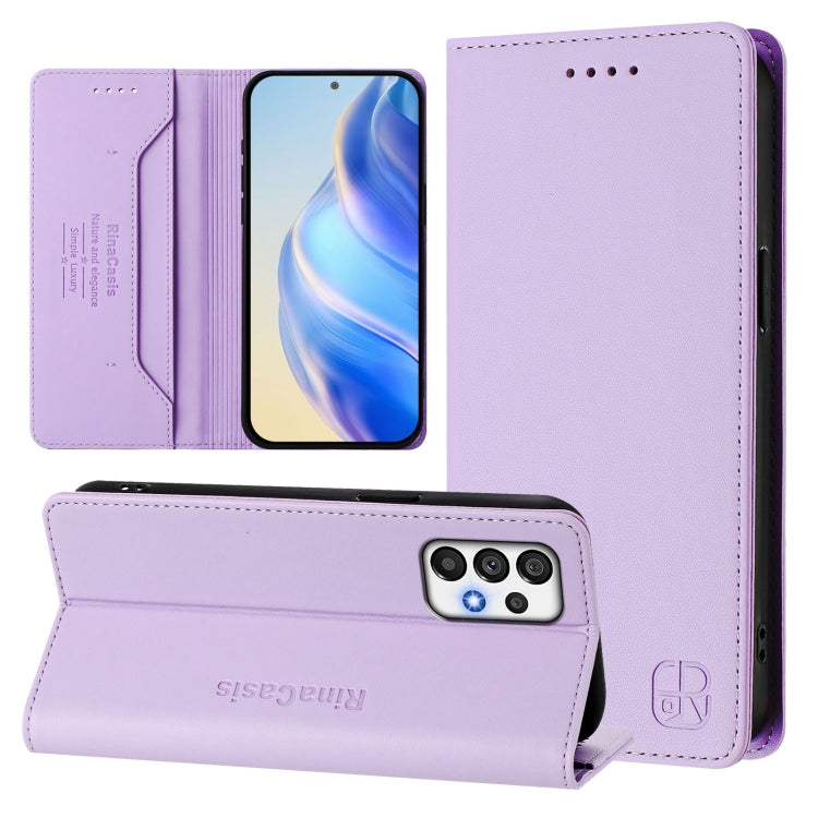 RC01 Custodia per telefono in pelle RFID con ventosa magnetica a doppia piega, For Samsung Galaxy A32 4G, For Samsung Galaxy A02 / M02, For Samsung Galaxy A72 4G / 5G