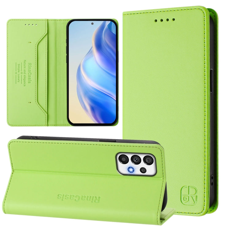 RC01 Custodia per telefono in pelle RFID con ventosa magnetica a doppia piega, For Samsung Galaxy A53 5G, For Samsung Galaxy A73 5G, For Samsung Galaxy A33 5G