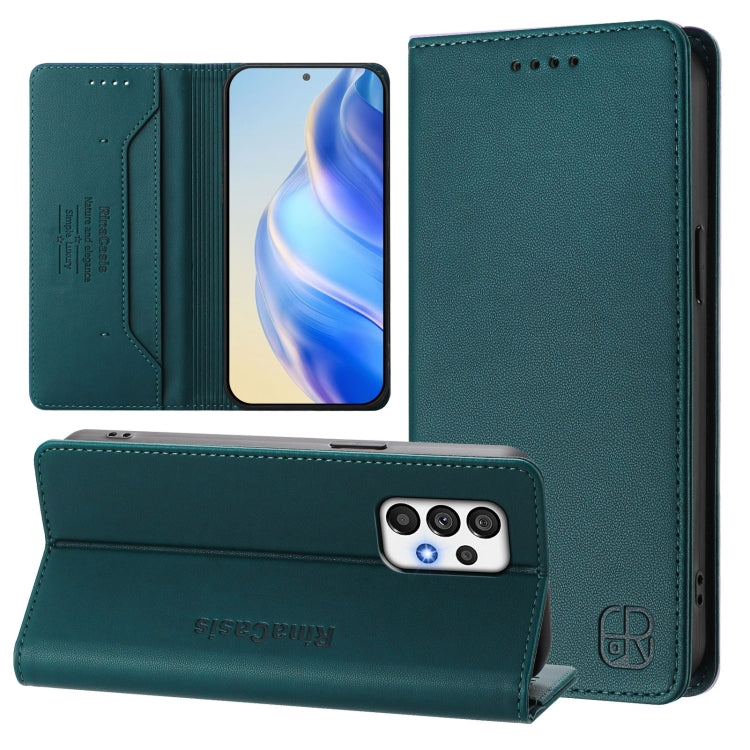 RC01 Custodia per telefono in pelle RFID con ventosa magnetica a doppia piega, For Samsung Galaxy A53 5G, For Samsung Galaxy A73 5G, For Samsung Galaxy A33 5G
