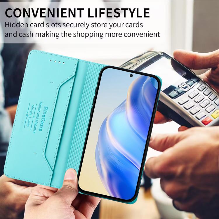 RC01 Custodia per telefono in pelle RFID con ventosa magnetica a doppia piega, For Galaxy A27 5G, For Samsung Galaxy A06 4G / 5G, For Samsung Galaxy A56 5G