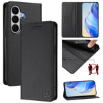 RC01 Custodia per telefono in pelle RFID con ventosa magnetica a doppia piega, For Galaxy A27 5G, For Samsung Galaxy A06 4G / 5G, For Samsung Galaxy A56 5G