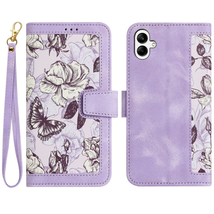 Custodia per telefono in pelle con motivo floreale e cordino, For Samsung Galaxy A14 5G / 4G, For Samsung Galaxy A34 5G, For Samsung Galaxy A54 5G, For Samsung Galaxy A04e