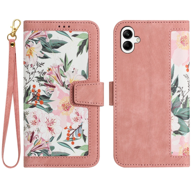 Custodia per telefono in pelle con motivo floreale e cordino, For Samsung Galaxy A14 5G / 4G, For Samsung Galaxy A34 5G, For Samsung Galaxy A54 5G, For Samsung Galaxy A04e