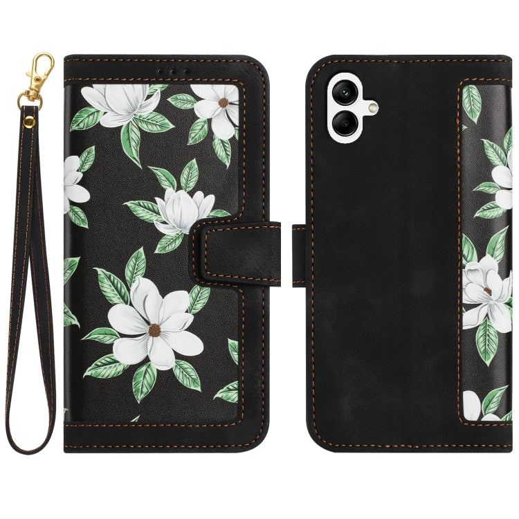 Custodia per telefono in pelle con motivo floreale e cordino, For Samsung Galaxy A14 5G / 4G, For Samsung Galaxy A34 5G, For Samsung Galaxy A54 5G, For Samsung Galaxy A04e