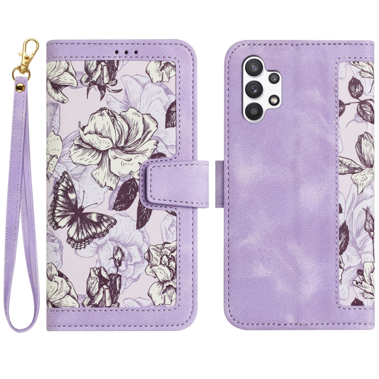 Custodia per telefono in pelle con motivo floreale e cordino, For Samsung Galaxy A33 5G, For Samsung Galaxy A13 5G / 4G, For Samsung Galaxy A22 5G, For Samsung Galaxy A72 5G / 4G