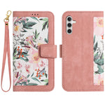 Custodia per telefono in pelle con motivo floreale e cordino, For Samsung Galaxy A15 5G / 4G, For Samsung Galaxy A55, For Samsung Galaxy A35 5G, For Samsung Galaxy A05