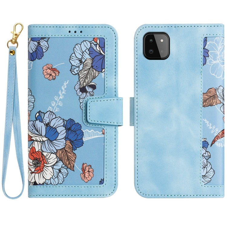 Custodia per telefono in pelle con motivo floreale e cordino, For Samsung Galaxy A33 5G, For Samsung Galaxy A13 5G / 4G, For Samsung Galaxy A22 5G, For Samsung Galaxy A72 5G / 4G
