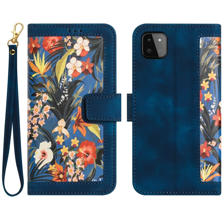 Custodia per telefono in pelle con motivo floreale e cordino, For Samsung Galaxy A33 5G, For Samsung Galaxy A13 5G / 4G, For Samsung Galaxy A22 5G, For Samsung Galaxy A72 5G / 4G