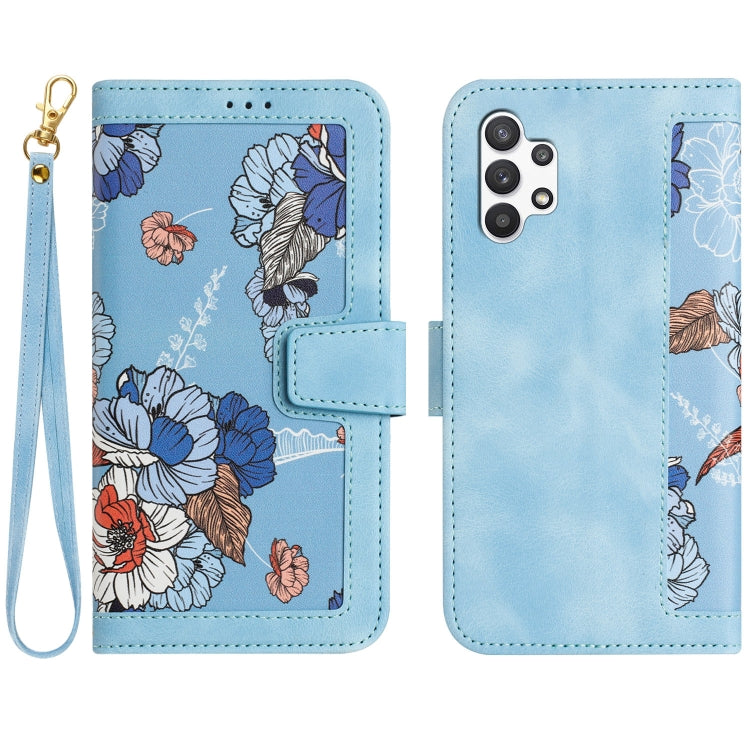 Custodia per telefono in pelle con motivo floreale e cordino, For Samsung Galaxy A52 5G / 4G, For Samsung Galaxy A32 5G