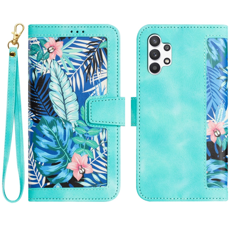 Custodia per telefono in pelle con motivo floreale e cordino, For Samsung Galaxy A52 5G / 4G, For Samsung Galaxy A32 5G