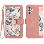 Custodia per telefono in pelle con motivo floreale e cordino, For Samsung Galaxy A52 5G / 4G, For Samsung Galaxy A32 5G