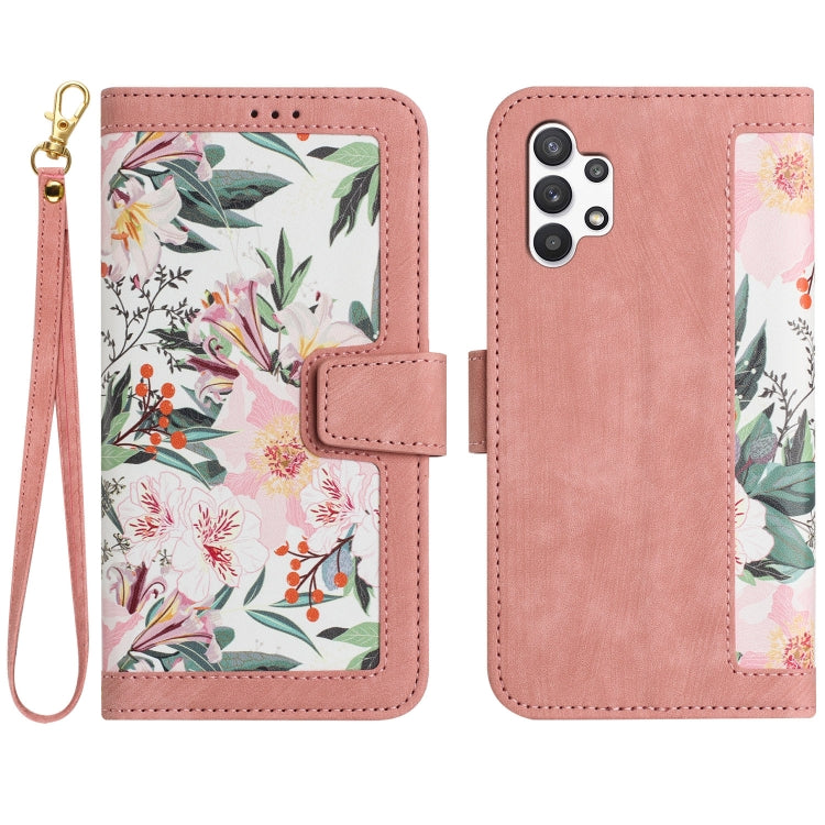 Custodia per telefono in pelle con motivo floreale e cordino, For Samsung Galaxy A52 5G / 4G, For Samsung Galaxy A32 5G