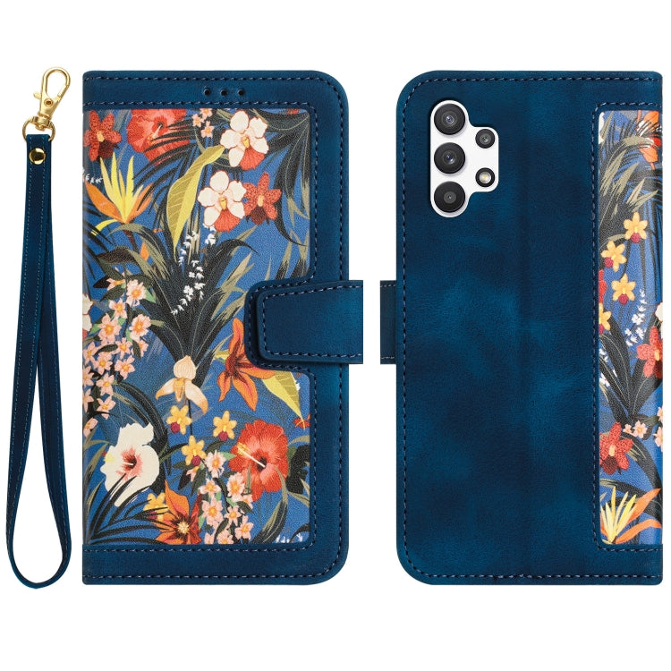 Custodia per telefono in pelle con motivo floreale e cordino, For Samsung Galaxy A52 5G / 4G, For Samsung Galaxy A32 5G