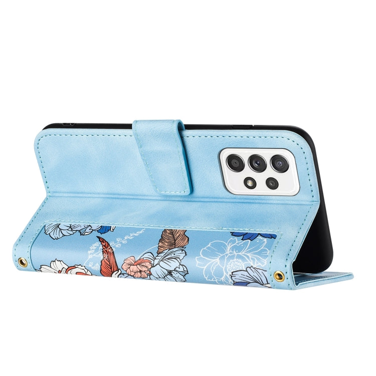 Custodia per telefono in pelle con motivo floreale e cordino, For Samsung Galaxy A52 5G / 4G, For Samsung Galaxy A32 5G