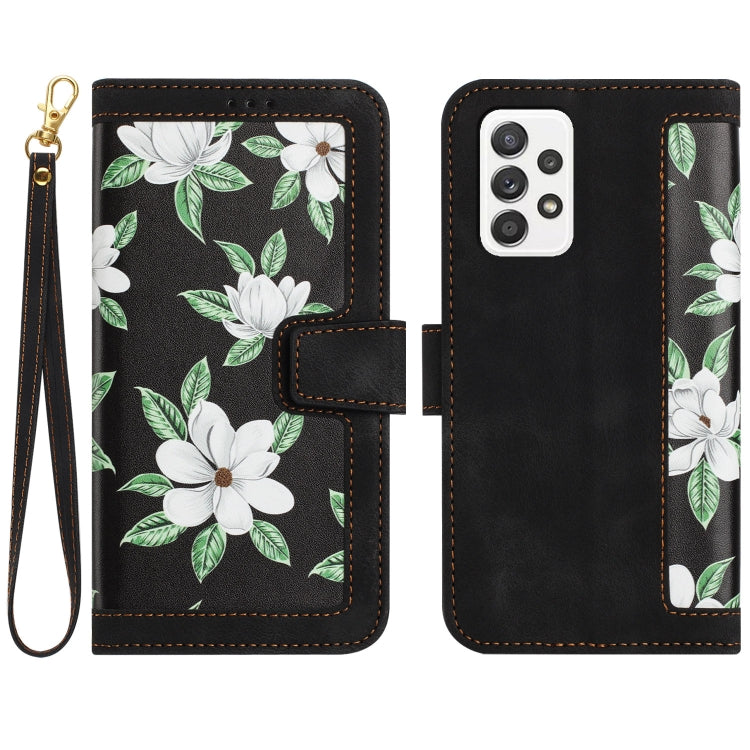 Custodia per telefono in pelle con motivo floreale e cordino, For Samsung Galaxy A52 5G / 4G, For Samsung Galaxy A32 5G
