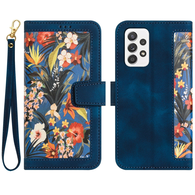 Custodia per telefono in pelle con motivo floreale e cordino, For Samsung Galaxy A52 5G / 4G, For Samsung Galaxy A32 5G