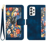 Custodia per telefono in pelle con motivo floreale e cordino, For Samsung Galaxy A33 5G, For Samsung Galaxy A13 5G / 4G, For Samsung Galaxy A22 5G, For Samsung Galaxy A72 5G / 4G