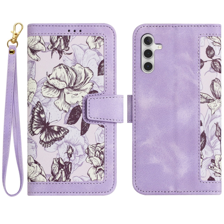 Custodia per telefono in pelle con motivo floreale e cordino, For Samsung Galaxy S24 5G, For Samsung Galaxy S23 FE 5G, For Samsung Galaxy S23 Ultra 5G, For Samsung Galaxy S23+ 5G