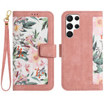 Custodia per telefono in pelle con motivo floreale e cordino, For Samsung Galaxy S24 5G, For Samsung Galaxy S23 FE 5G, For Samsung Galaxy S23 Ultra 5G, For Samsung Galaxy S23+ 5G